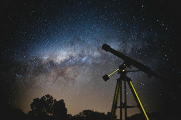 Telescope pointing at a night sky